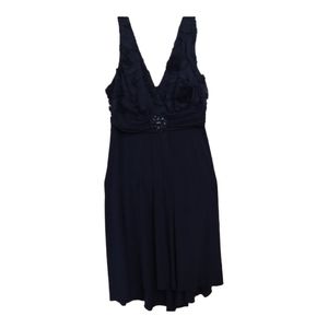 Enfocus Studio Black Rosette Sleeveless Cocktail Dress Size 14